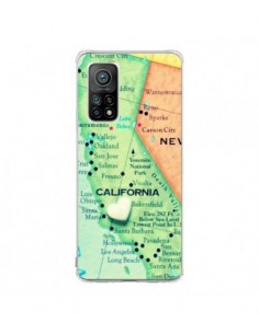 Coque Xiaomi Mi 10T / 10T Pro Carte Map Californie - R...