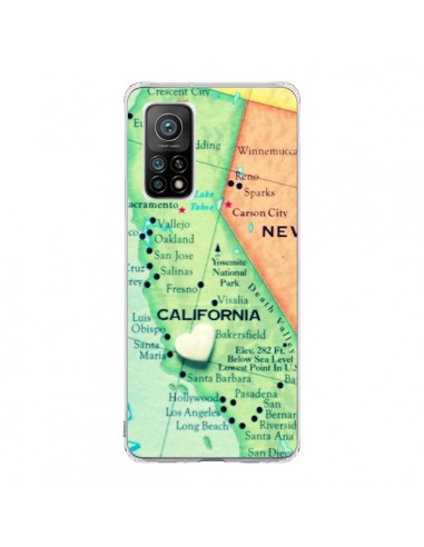 Coque Xiaomi Mi 10T / 10T Pro Carte Map Californie - R Delean