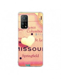 Coque Xiaomi Mi 10T / 10T Pro Carte Map Missouri Coeoeur...