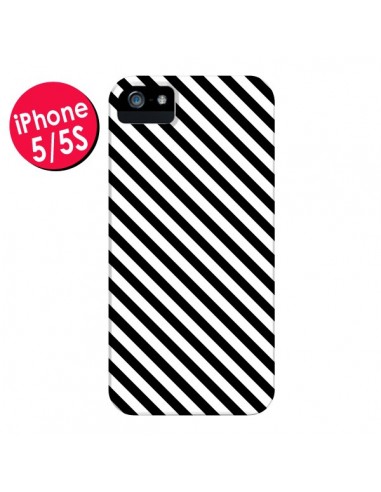 Coque Bonbon Candy Noire et Blanche Rayée pour iPhone 5 et 5S - Nico