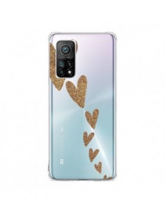 Coque Xiaomi Mi 10T / 10T Pro Coeur Falling Gold Hearts...