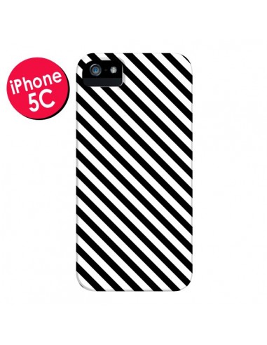 Coque Bonbon Candy Noire et Blanche Rayée pour iPhone 5C - Nico