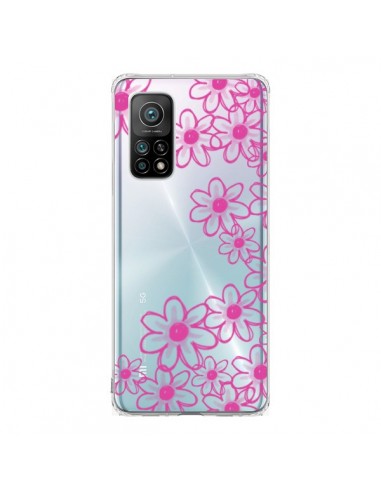 Coque Xiaomi Mi 10T / 10T Pro Pink Flowers Fleurs Roses Transparente - Sylvia Cook