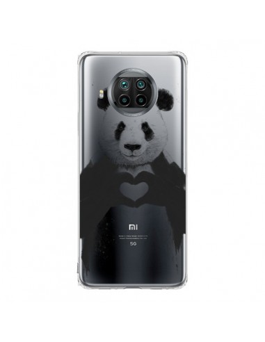 Coque Xiaomi Mi 10T Lite Panda All You Need Is Love Transparente - Balazs Solti