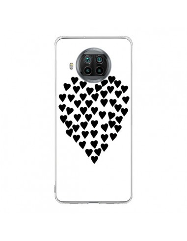 Coque Xiaomi Mi 10T Lite Coeur en coeurs noirs - Project M