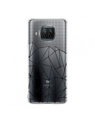 Coque Xiaomi Mi 10T Lite Lignes Grille Grid Abstract Noir Transparente - Project M