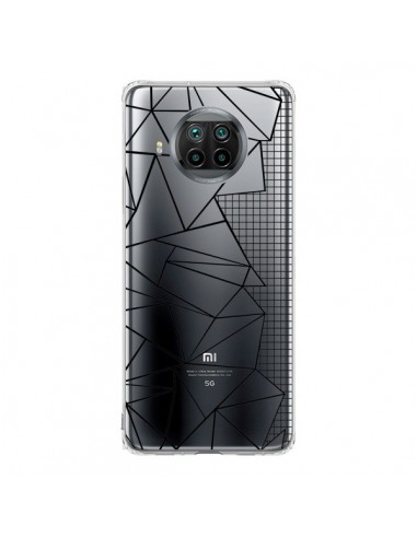 Coque Xiaomi Mi 10T Lite Lignes Grilles Side Grid Abstract Noir Transparente - Project M