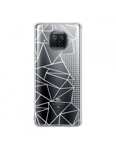 Coque Xiaomi Mi 10T Lite Lignes Grilles Side Grid Abstract Blanc Transparente - Project M