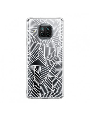 Coque Xiaomi Mi 10T Lite Lignes Grilles Triangles Full Grid Abstract Blanc Transparente - Project M