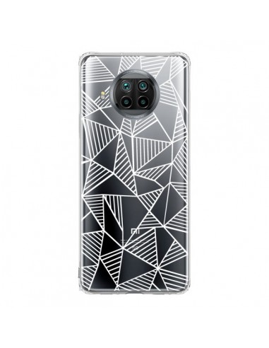 Coque Xiaomi Mi 10T Lite Lignes Grilles Triangles Grid Abstract Blanc Transparente - Project M