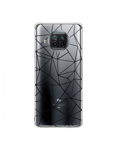 Coque Xiaomi Mi 10T Lite Lignes Triangles Grid Abstract Noir Transparente - Project M