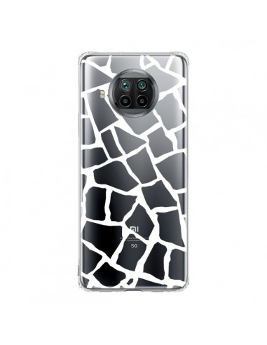 Coque Xiaomi Mi 10T Lite Girafe Mosaïque Blanc Transparente - Project M