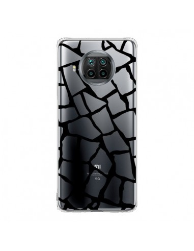 Coque Xiaomi Mi 10T Lite Girafe Mosaïque Noir Transparente - Project M