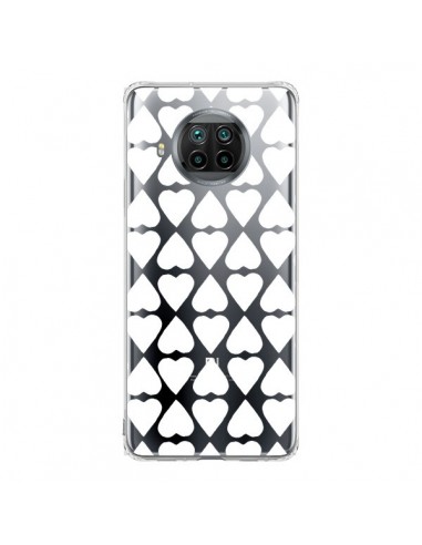 Coque Xiaomi Mi 10T Lite Coeurs Heart Blanc Transparente - Project M