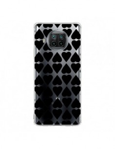 Coque Xiaomi Mi 10T Lite Coeurs Heart Noir Transparente -...