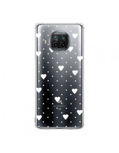 Coque Xiaomi Mi 10T Lite Point Coeur Blanc Pin Point Heart Transparente - Project M