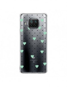 Coque Xiaomi Mi 10T Lite Point Coeur Mint Bleu Vert Pin...
