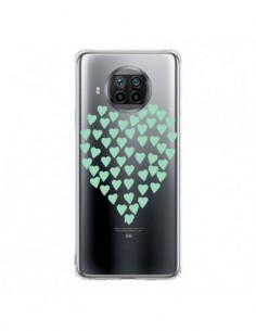 Coque Xiaomi Mi 10T Lite Coeurs Heart Love Mint Bleu Vert...