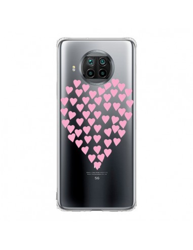 Coque Xiaomi Mi 10T Lite Coeurs Heart Love Rose Pink Transparente - Project M