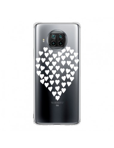 Coque Xiaomi Mi 10T Lite Coeurs Heart Love Blanc Transparente - Project M