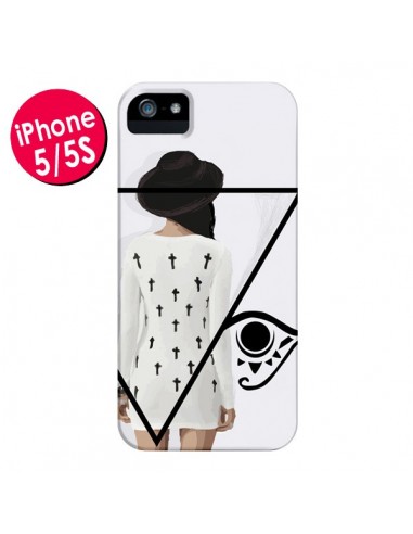 Coque Confusion Femme Oeil Triangle pour iPhone 5 et 5S - Sara Eshak