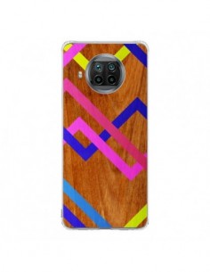 Coque Xiaomi Mi 10T Lite Pink Yellow Wooden Bois Azteque...