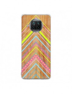Coque Xiaomi Mi 10T Lite Wooden Chevron Pink Bois Azteque...