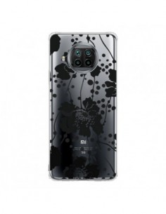 Coque Xiaomi Mi 10T Lite Fleurs Noirs Flower Transparente...
