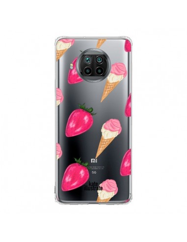 Coque Xiaomi Mi 10T Lite Strawberry Ice Cream Fraise Glace Transparente - kateillustrate