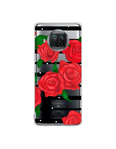 Coque Xiaomi Mi 10T Lite Red Roses Rouge Fleurs Flowers Transparente - kateillustrate