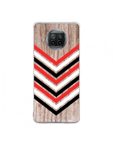 Coque Xiaomi Mi 10T Lite Tribal Aztèque Bois Wood Flèche Rouge Blanc Noir - Laetitia