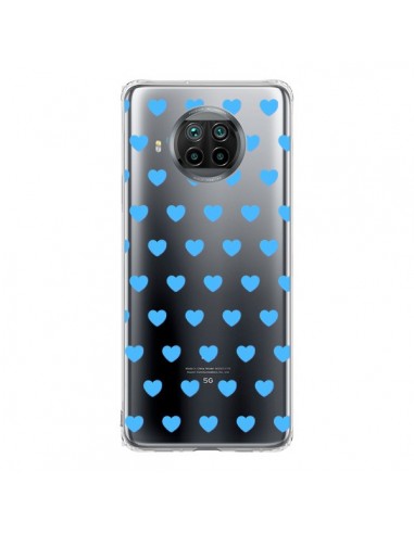 Coque Xiaomi Mi 10T Lite Coeur Heart Love Amour Bleu Transparente - Laetitia