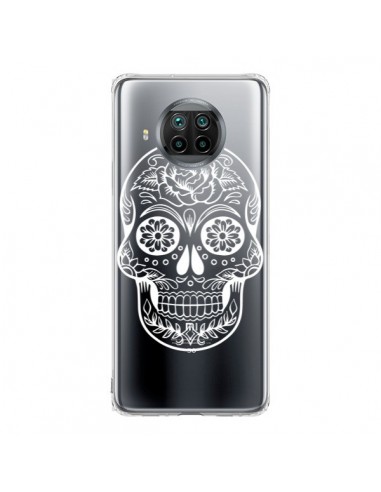 Coque Xiaomi Mi 10T Lite Tête de Mort Mexicaine Blanche Transparente - Laetitia