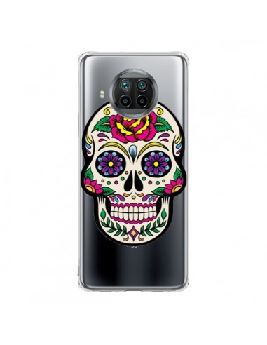 Coque Xiaomi Mi 10T Lite Tête de Mort Mexicaine Fleurs Transparente - Laetitia