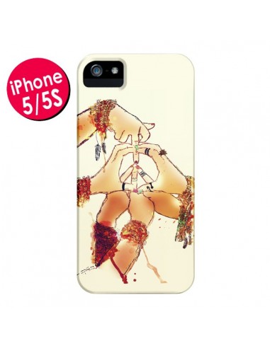 Coque Peace and Love pour iPhone 5 et 5S - Sara Eshak