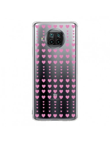 Coque Xiaomi Mi 10T Lite Coeurs Heart Love Amour Rose Transparente - Petit Griffin