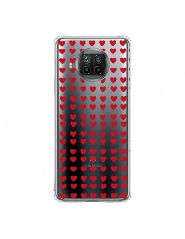 Coque Xiaomi Mi 10T Lite Coeurs Heart Love Amour Red Transparente - Petit Griffin