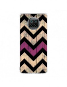 Coque Xiaomi Mi 10T Lite Chevron Vintage Bois Wood - Mary...
