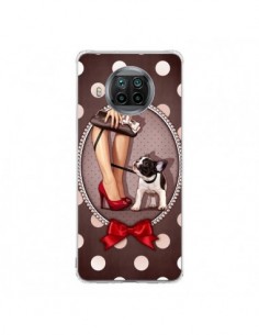 Coque Xiaomi Mi 10T Lite Lady Jambes Chien Dog Pois Noeud...