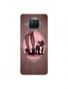 Coque Xiaomi Mi 10T Lite Lady Jambes Chien Dog Rose Pois...