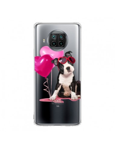 Coque Xiaomi Mi 10T Lite Chien Dog Ballon Lunettes Coeur Rose Transparente - Maryline Cazenave