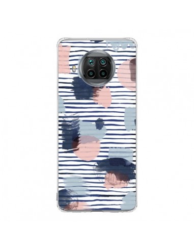 Coque Xiaomi Mi 10T Lite Watercolor Stains Stripes Navy - Ninola Design