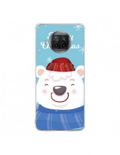 Coque Xiaomi Mi 10T Lite Ours Blanc de Noël Merry...
