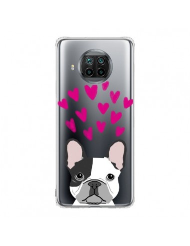 Coque Xiaomi Mi 10T Lite Bulldog Français Coeurs Chien Transparente - Pet Friendly