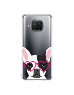 Coque Xiaomi Mi 10T Lite Bulldog Français Lunettes Coeurs...