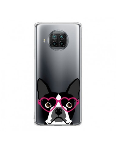 Coque Xiaomi Mi 10T Lite Boston Terrier Lunettes Coeurs Chien Transparente - Pet Friendly