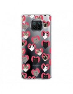Coque Xiaomi Mi 10T Lite Chats Coeurs Transparente - Pet...