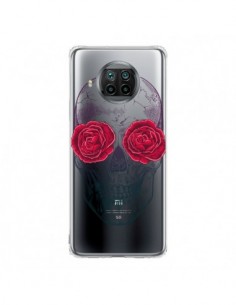 Coque Xiaomi Mi 10T Lite Tête de Mort Rose Fleurs...