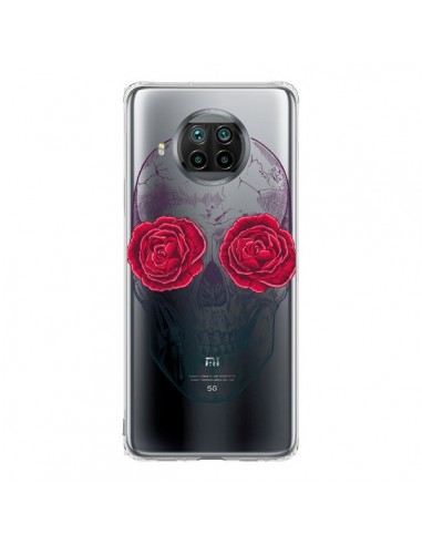 Coque Xiaomi Mi 10T Lite Tête de Mort Rose Fleurs Transparente - Rachel Caldwell
