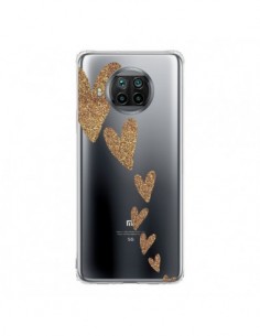 Coque Xiaomi Mi 10T Lite Coeur Falling Gold Hearts...